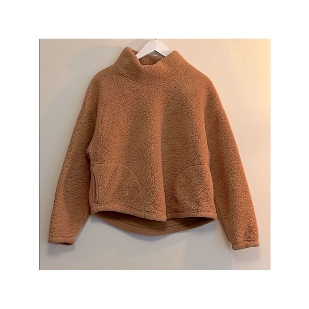All In Motion Tan Teddy Fleece pullover mock turtleneck sweatshirt size XXL